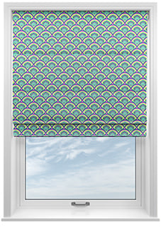 Deco Sea Shells, Neopolitan - Motorised Roman Blind